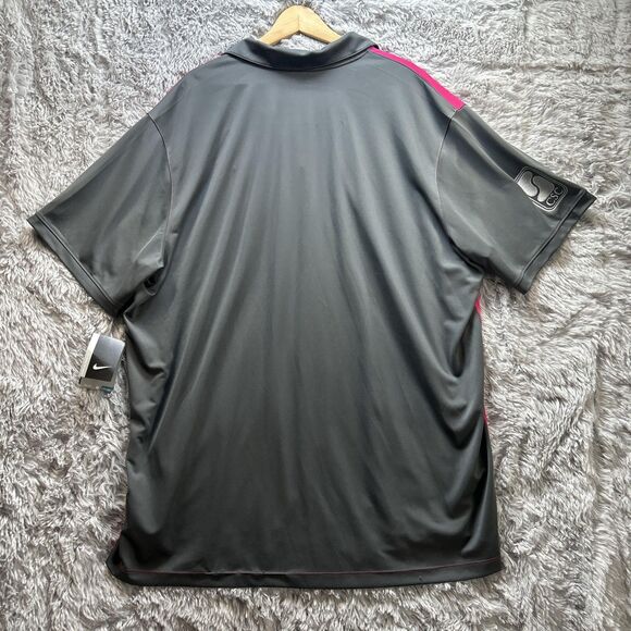 Nike Golf Polo Shirt Mens 3XL Soccer GOL Logo Pink Gray Dri-FIT 746101-616 - Picture 2 of 11